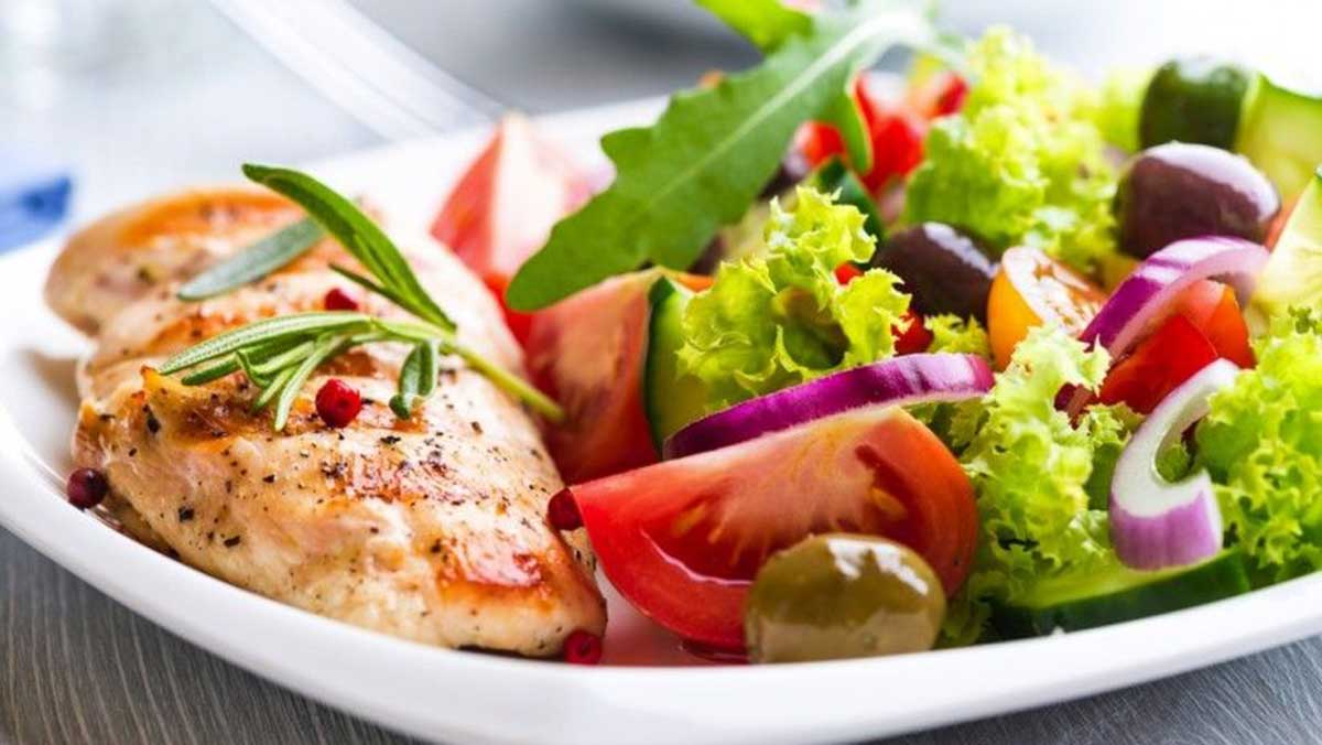 Nutritional healthy plate of food